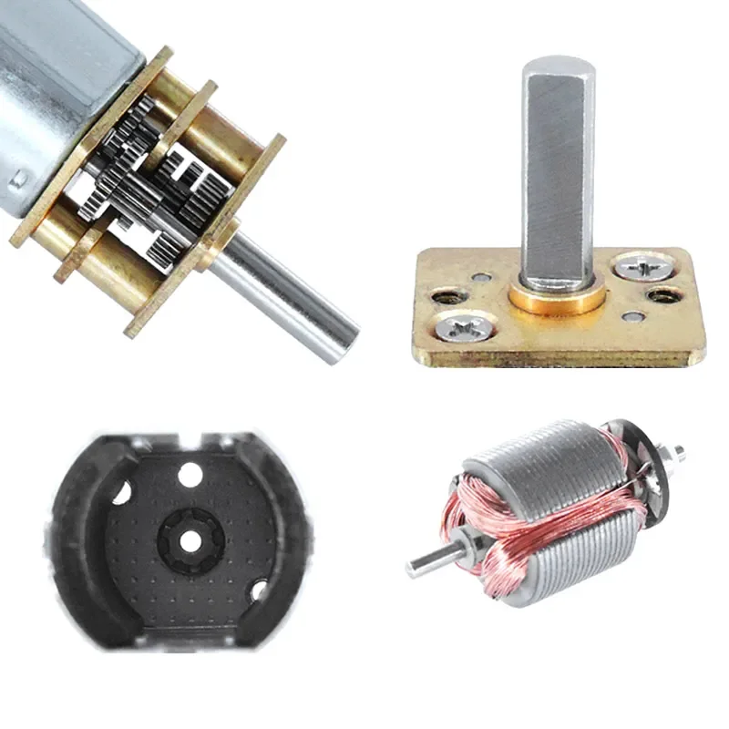 Micro Motor De Roda De Engrenagem De Metal, DC 3V, 6V, 12V, 30RPM, 50RPM, 60RPM, 100RPM, 150RPM, 200RPM, 300RPM, 600RPM, 1000RPM