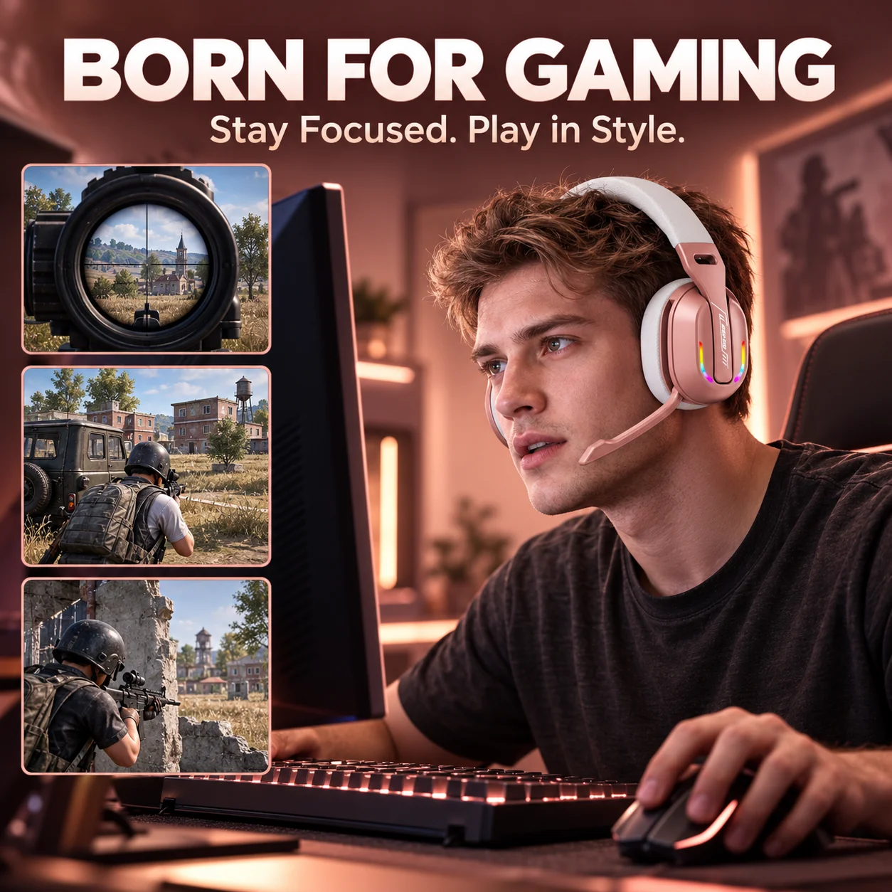 Gaming Headset, Bluetooth & Wi - Gaming Headset With Mic Rgb ulasan dan harga