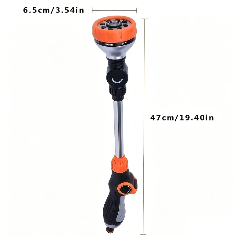 Adjustable Handle Garden Hose Water Spray Gun 8 Spray Nozzle Long Rod Garden Sprinkler Garden Tools for High Plants Car Washing