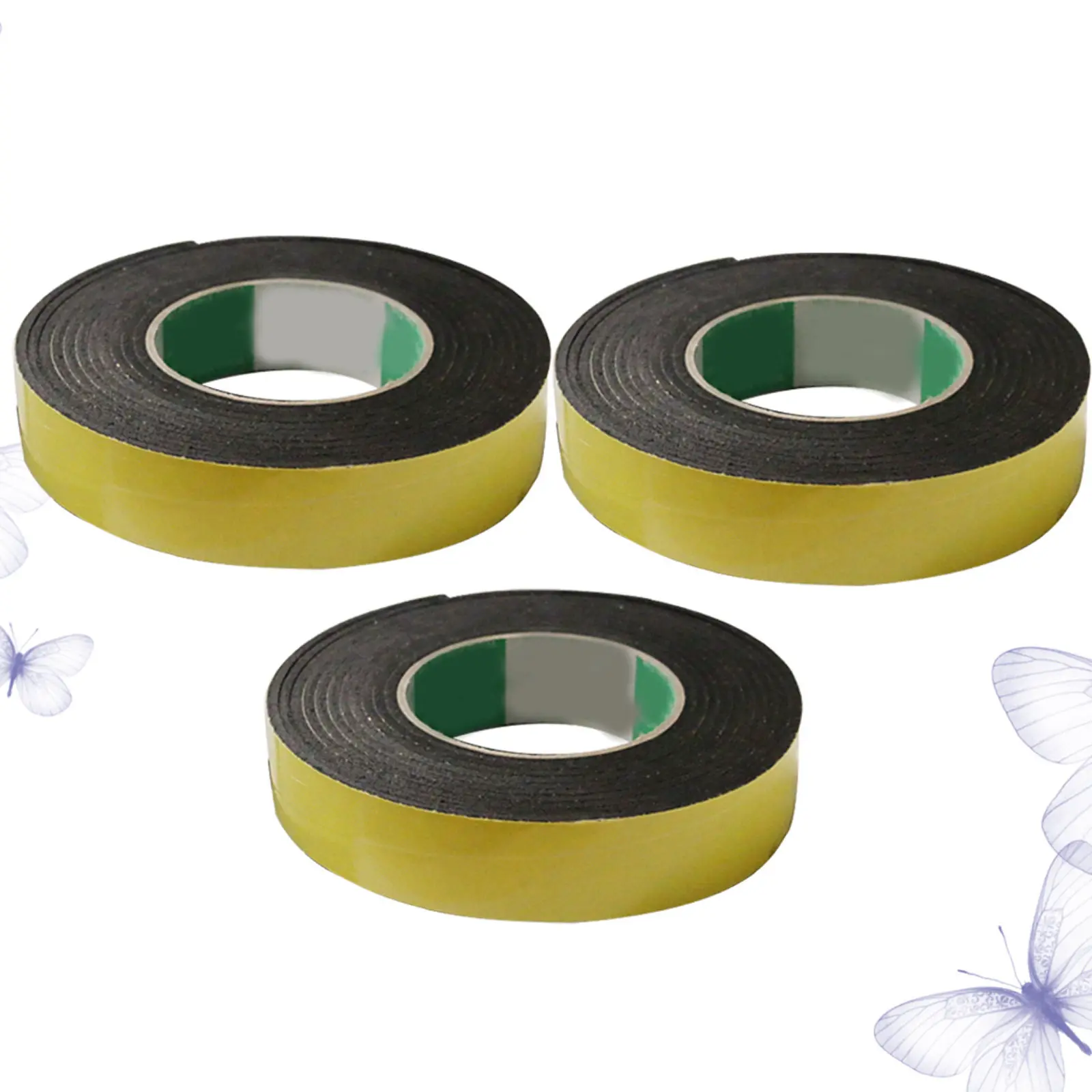 3Pcs 3Mm Single Sided Eva Sponge Tape Adhesive Weatherstrip Seal for Doors Trunk Roof Rail Camper Outdoor Indoor Use