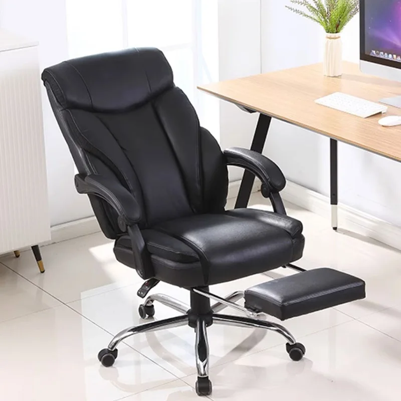 Leather Relax Office Chair Support Adjustable Modern Designer Ergonomic Chair Comfy Rolling Room Silla Oficina Office Furniture