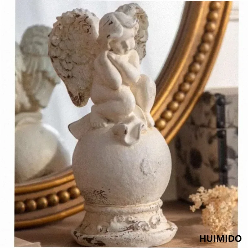 SH American French retro art entrance table old creative ornament angel portrait desktop outdoor garden installation