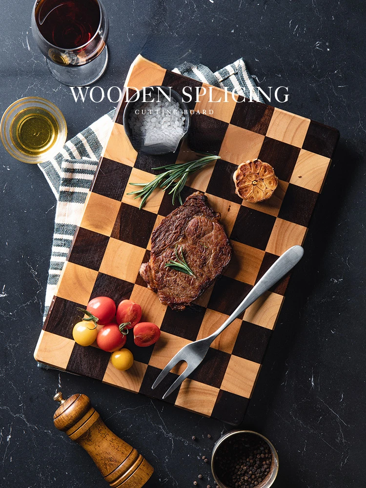 Cutting Block Double-Sided Using Premium Acacia Wood Splicing Chopping Board Drain Water and Damp-Proof Kitchen Knife Tool