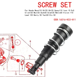 Throttle Body Idle Adjustment Screw For Honda Wave110 Sh125 Cb125 Spacy 110 Icon110 Click 125 Vision 110 Lead125 Benly 50 Dio 50