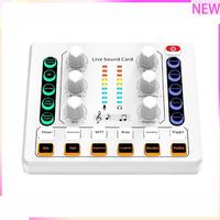 B27B M8 Live Sound Card Wireless Bluetooth Audio Mixer Podcast Equipment With Microphone For Podcast Streaming