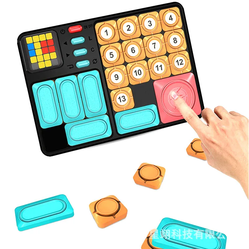 Intelligent Huarong Road Electronic Edition Puzzle Magnetic Sliding Digital Clearance Educational Toys for Kids