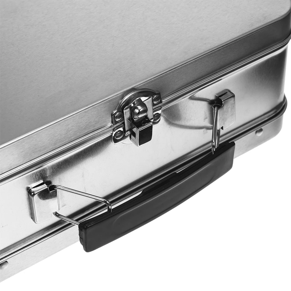 

2 Pcs Tinplate Box Lockable Black Tins Boxes Storage Case Cases Desktop