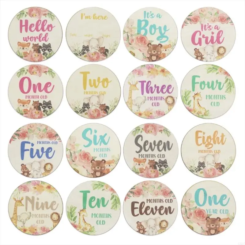 Baby Monthly/Hello-world Milestone Discs in English/French/Spanish 6 Pack 4XBC