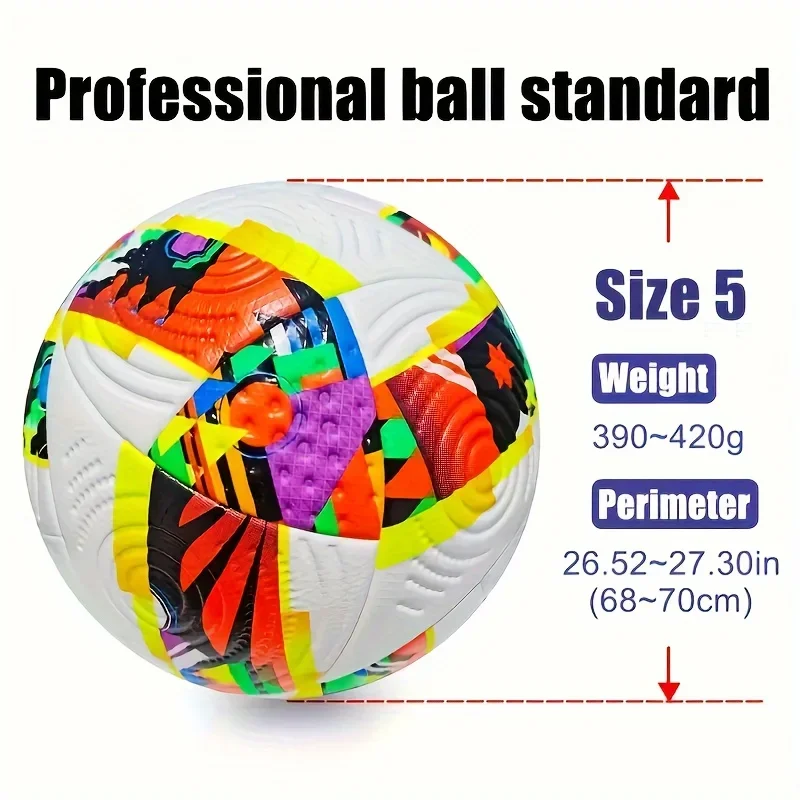 1 pezzo di calcio professionale di alta qualità, taglia ufficiale 4/5, materiale PU, squadra senza cuciture, gioco all'aperto, pallone da allenamento per calcio