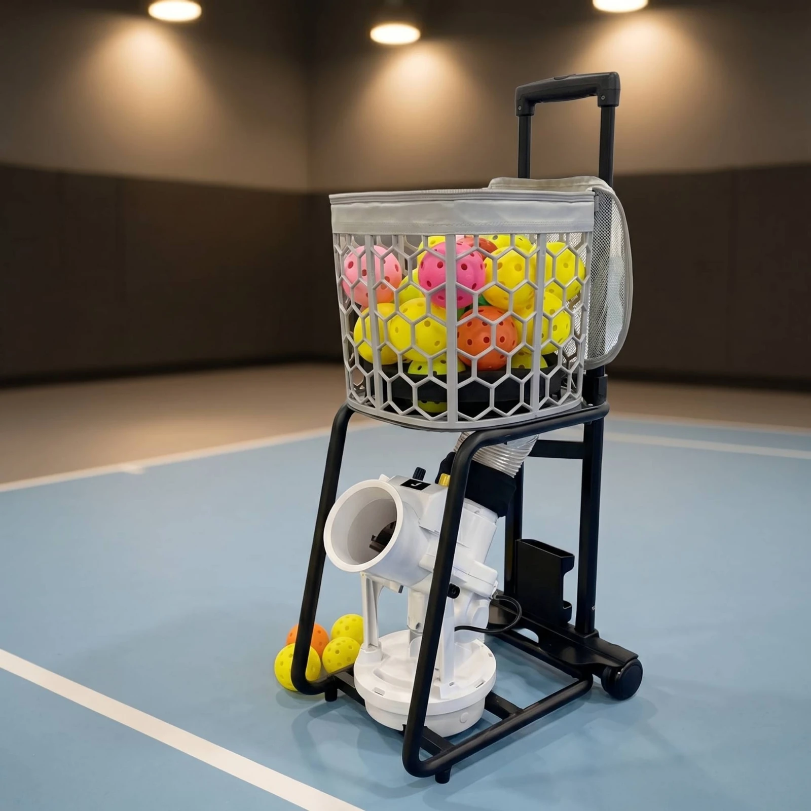 Pickleball Machine with Wireless Controller Control Battery-Powered Pickleball Machine Ball Thrower Adjustable Training