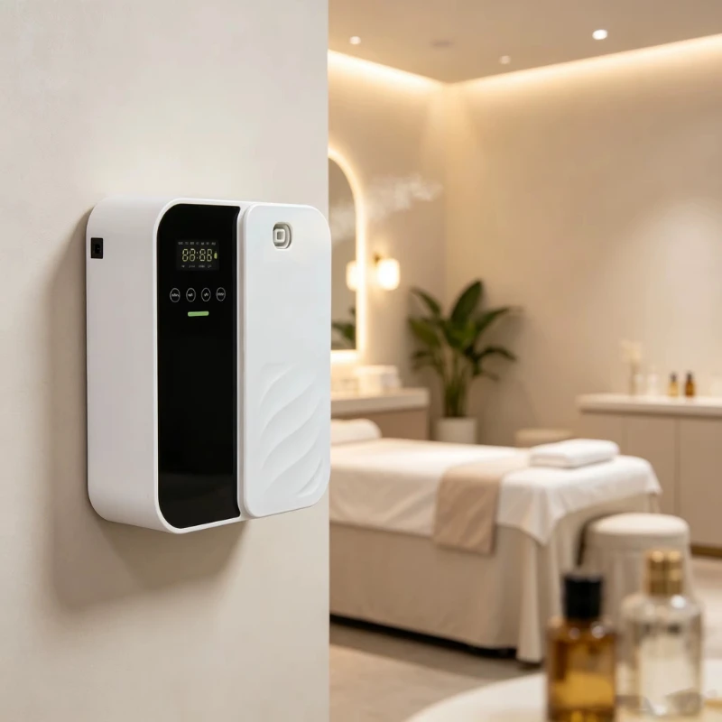Waterless wall-mounted and desktop essential oil aroma diffusers can be controlled via an app