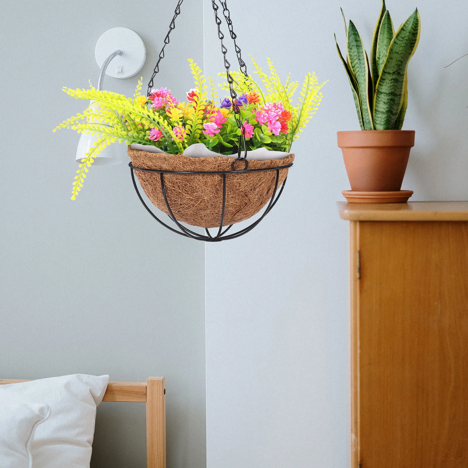 2Sets Natural Coconut Coir Liners for Planters Hanging Baskets Flower Pots Soft Comfortable Breathable Root Growth Promoting