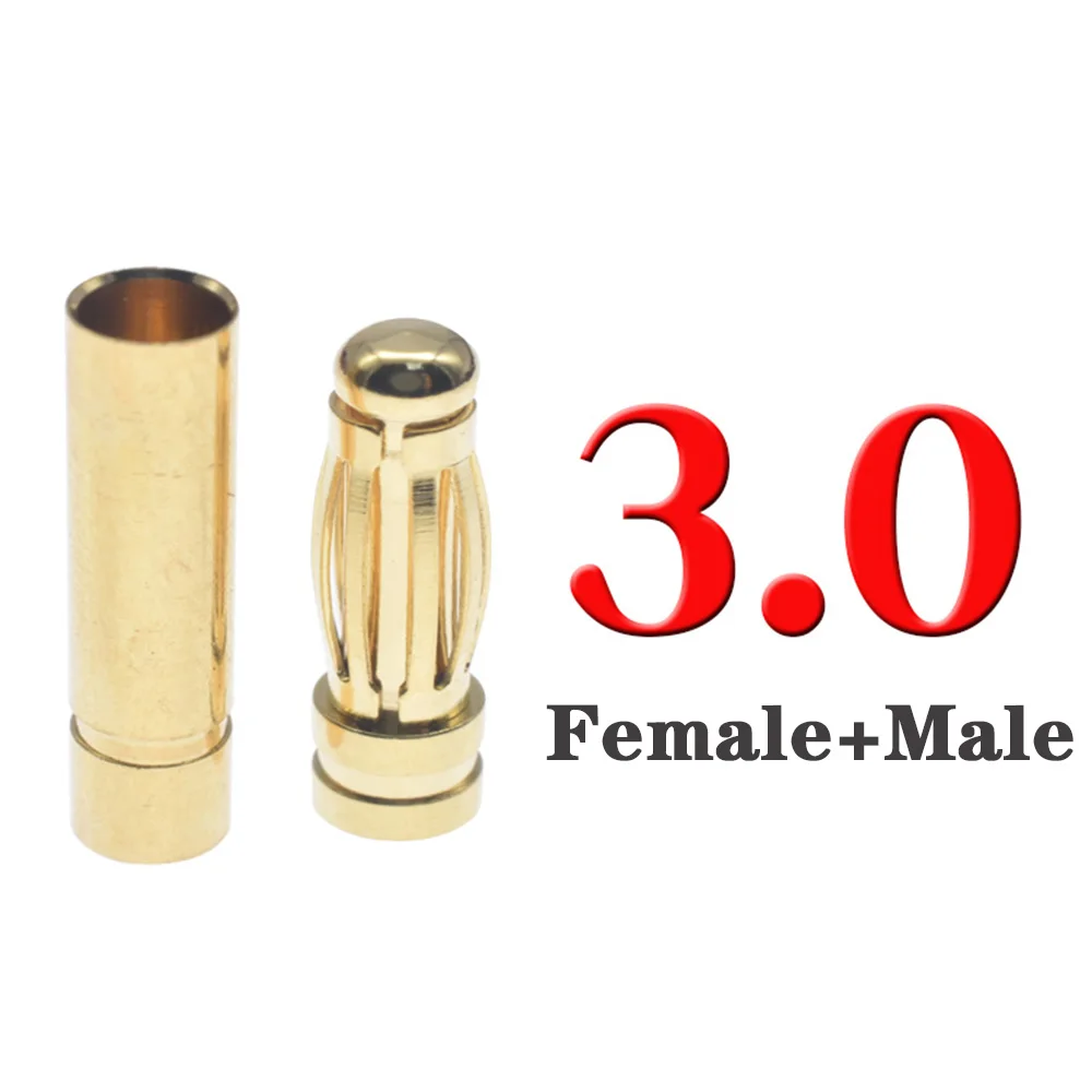 5sets 2/3/4/5/5.5/6/6.5/8.0mm RC Battery Gold-plated Bullet Banana Plug High Quality Male Female Bullet Banana Connector Plug