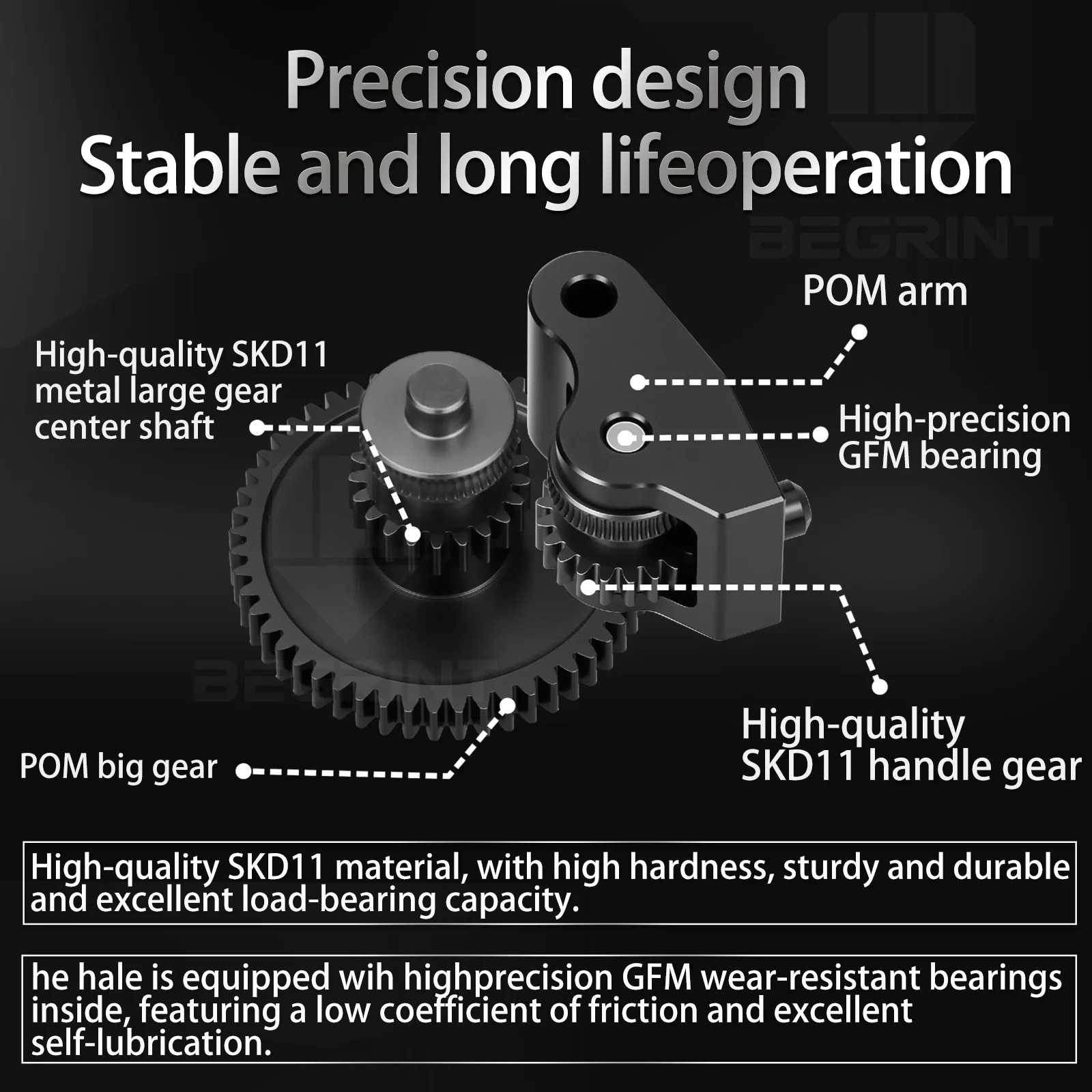 Engranaje extrusor para Elegoo Centauri, cabezal de extrusión integrado de acero endurecido, resistente al desgaste, alta dureza para Centauri Carbon