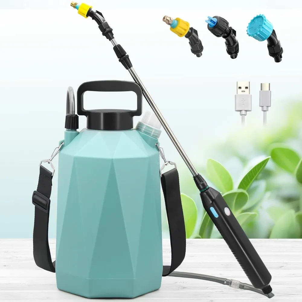 

Battery Powered Sprayer 1.35Gallon/5L, Electric Garden Sprayer with USB Rechargeable Handle, Weed Sprayer