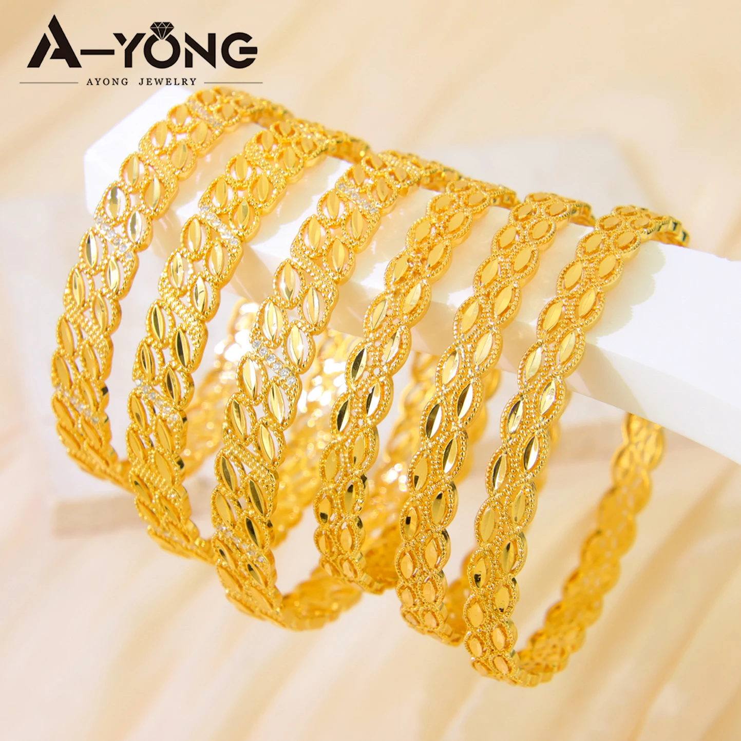 

Luxury Arabic Gold Plated Bracelet 21k Gold Color Italian Elegant Cuff Bangles Dubai Islamic Women Wedding Party Ramadan Jewelry