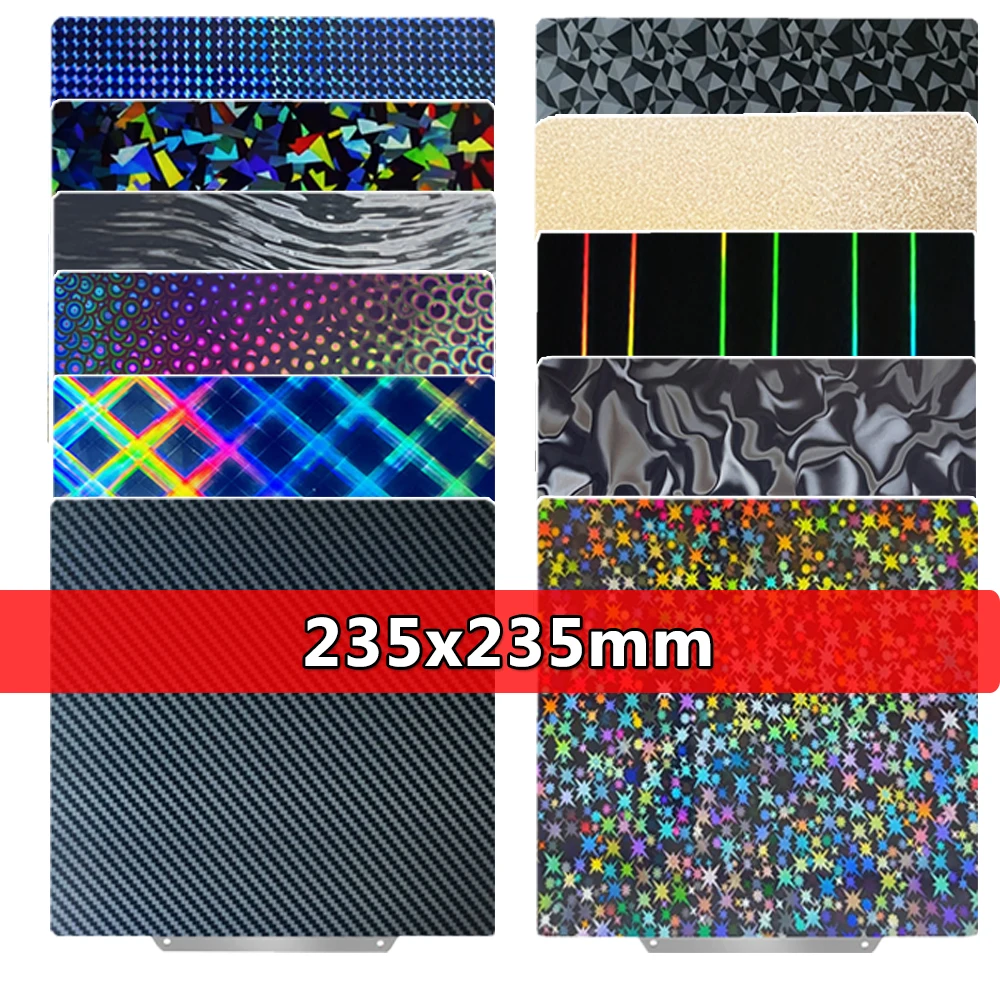 

235x235mm Print Sheet for Elegoo Neptune 4, Neptune 4/3 Pro Build Plate Double Sided Spring Steel Sheet Ender 3, Ender 5 CR20