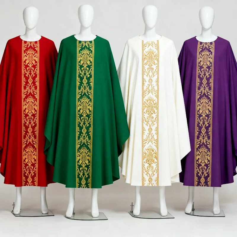 الزي القوطي الشاي Sublet كوس العربية بلون جولة الرقبة تأثيري الكاهن رداء ديني