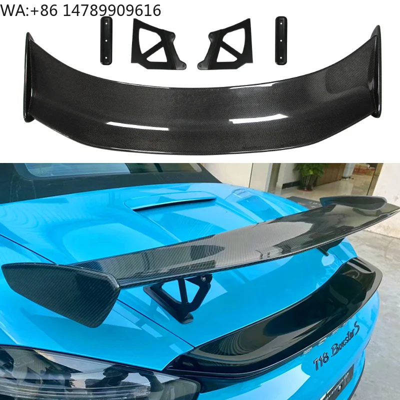 High-end Custom Body Kit For Old-to-New Conversion718 Rear Spoiler GT4 Tail Spoiler Carbon Fiber Spoiler For 718 2016-2019