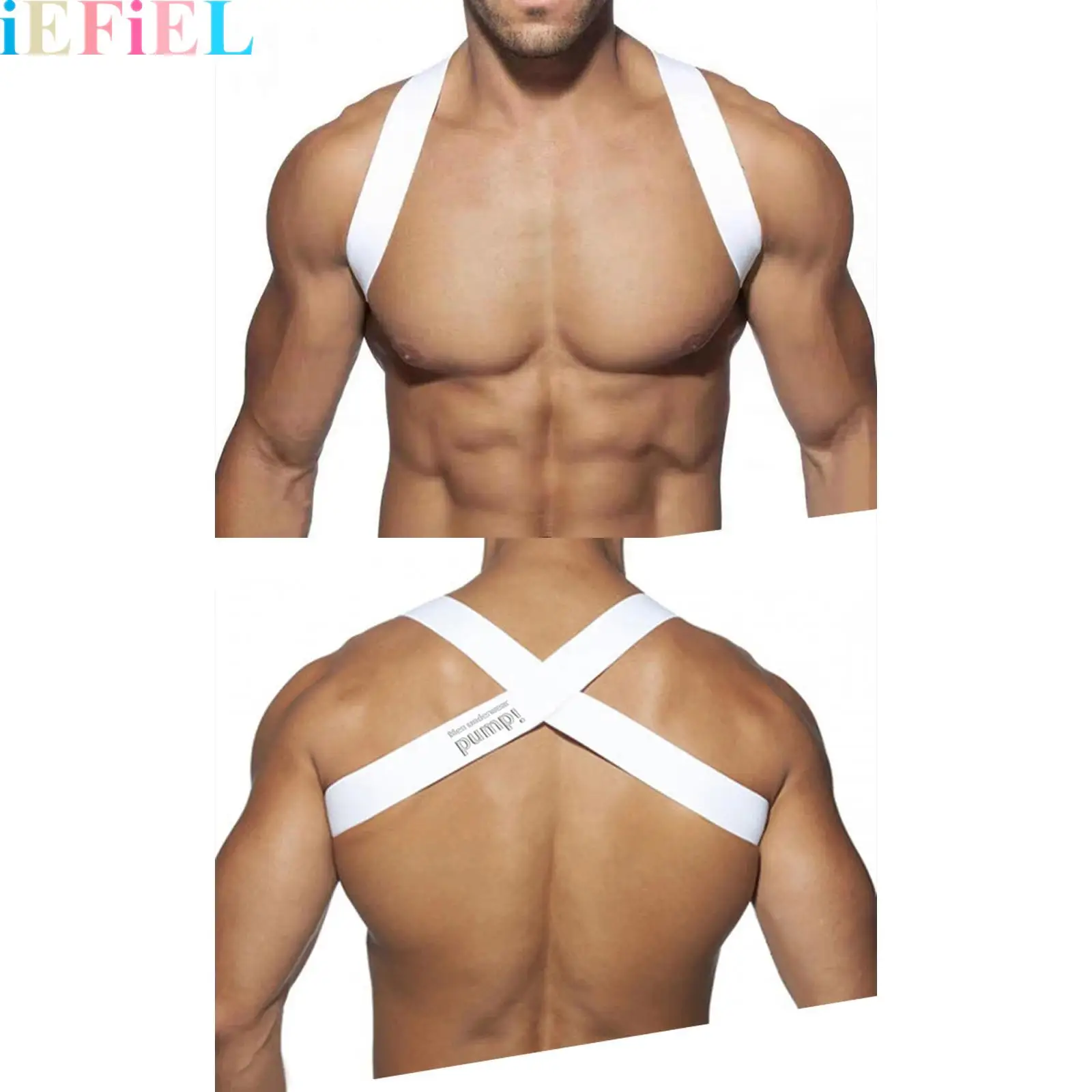 

Men Nylon Sports Body Chest Harness Body Bandage Underwear Elastic Shoulder Muscle Bands for Costume Clubwear