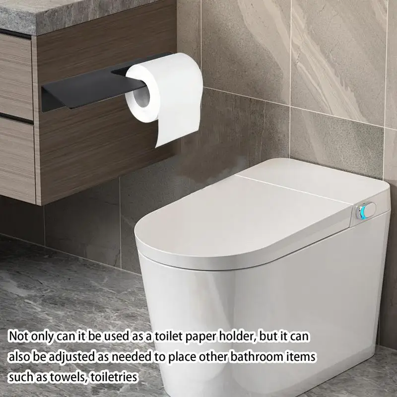 Wall-Mounted Tissue Roll Holder Wall Toilet Tissue Roll Holder No Drilling Metal Tissue Roll Dispenser For Home Kitchen