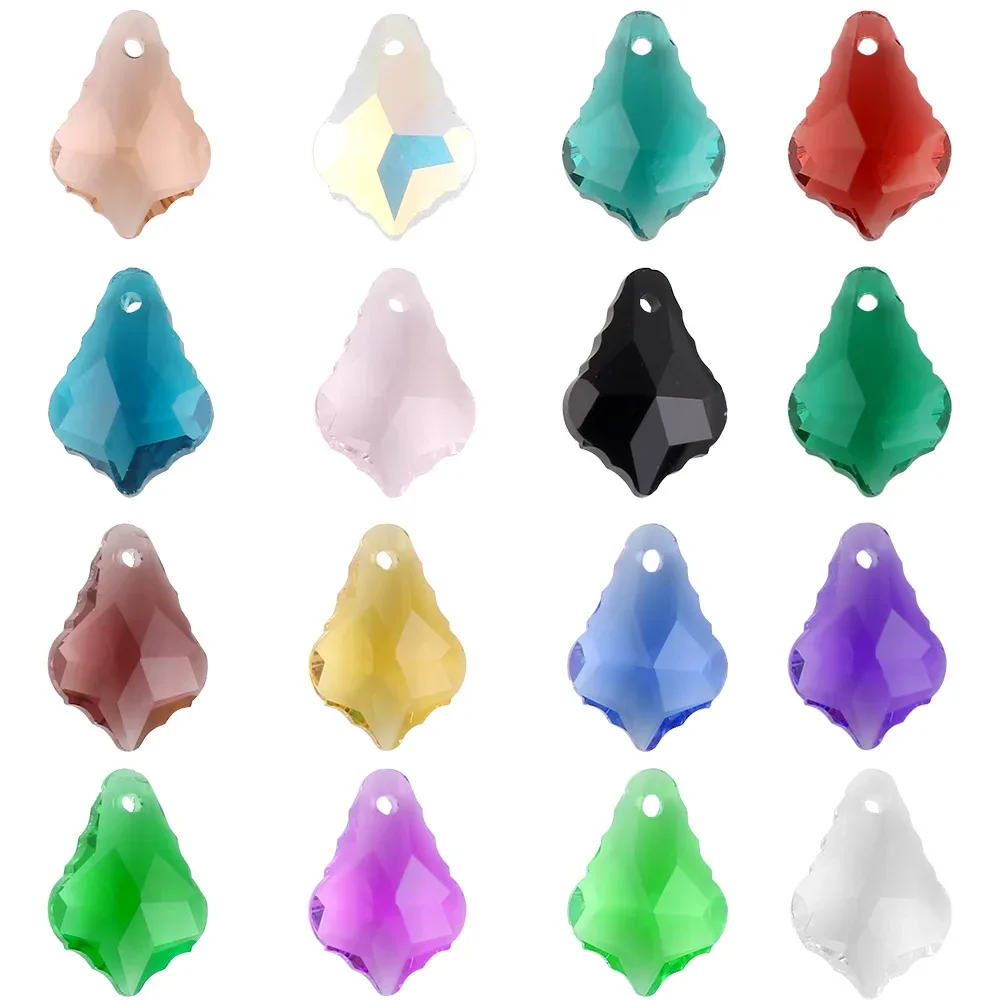 

30Pcs/Lot Lampwork Glass Petal Beads 11x16mm Crystal Leaf Bead Eearing Charm Pendant For DIY Making Necklace Jewelry Accessories