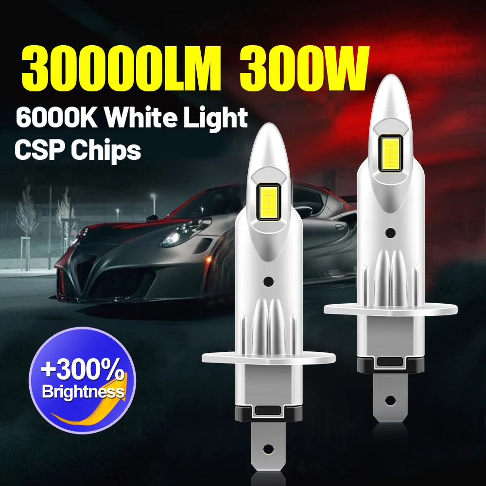 

300W Canbus H1 LED Car Headlights 30000LM Super Bright Front Lamps 6000K White H4 H7 H11 9005 HB3 9006 HB4 Auto Headlamp Bulbs