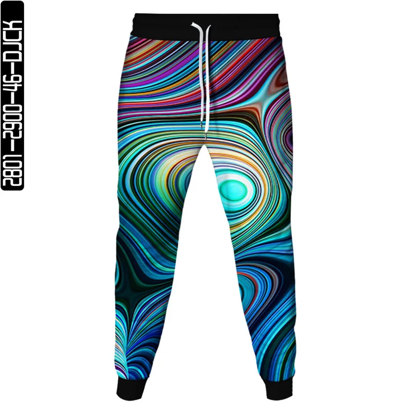 Black White Colorful Vortex Print Men Fashion Clothes Sweatpants Women Casual Party Wear Trousers Jogging Pants Plus Size S-6XL