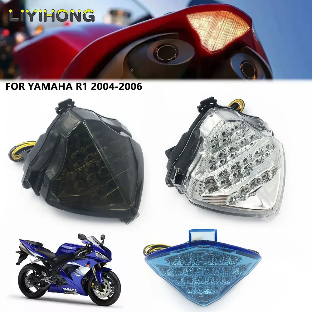 Luz trasera de freno para Yamaha YZF R1 2004 2005 2006, intermitentes, luz LED integrada