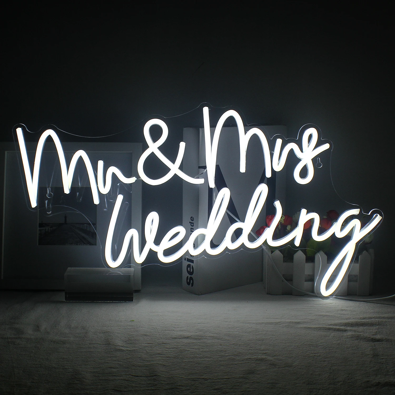 

Mr&Mrs Wedding Neon Led Sign Art Letter Lights Wedding Room Decoration USB Powered Neon Wall Lamp For Marriage Festa Party Logo