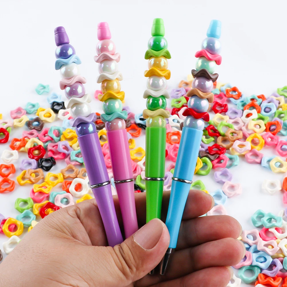 

25Pcs15MM Wavy Big Hole Stack Bead Diy Mobile Phone Chain Bag Pendant Beaded Pen Bracelet Necklace Jewelry Accessories