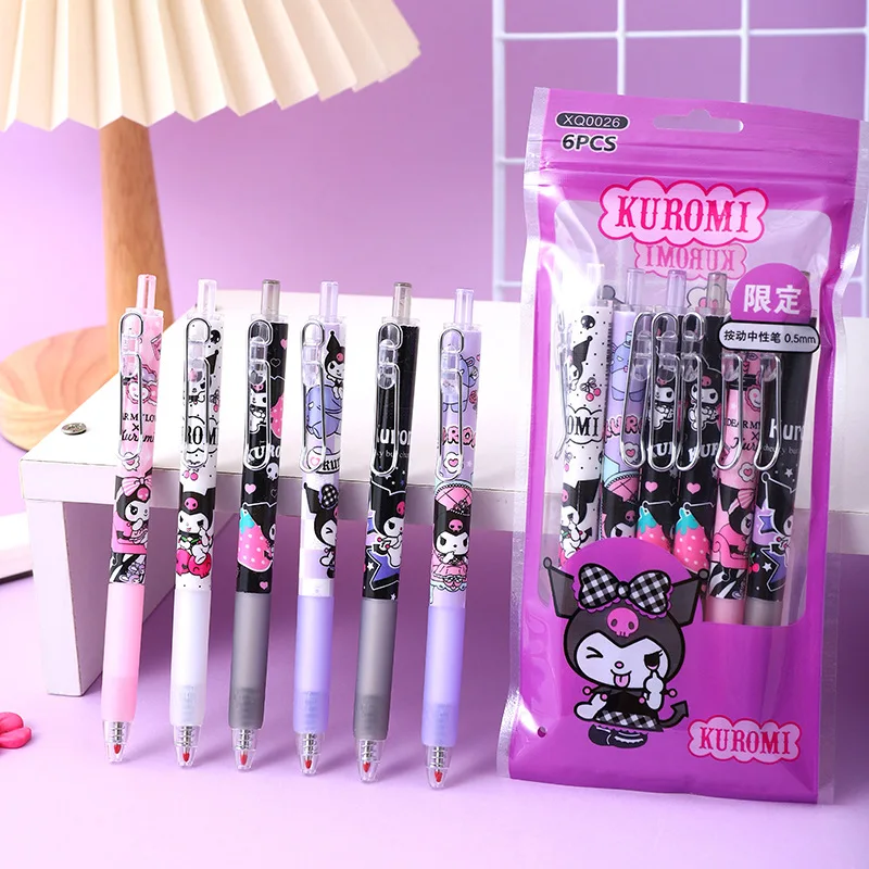 Imagem -04 - Sanrio Unisex Imprensa Ação Caneta Preto Alta Beleza Estudante Material de Escritório Presente Atacado Família Pack 12 48 96pen