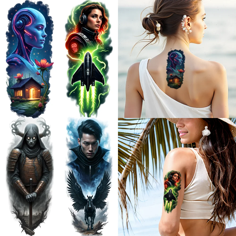 

3pcs Temporary Tattoo Tattoo Designs Realistic Temporary Tattoos Fantasy Art Colorful Realism For Arms Thighs Adult