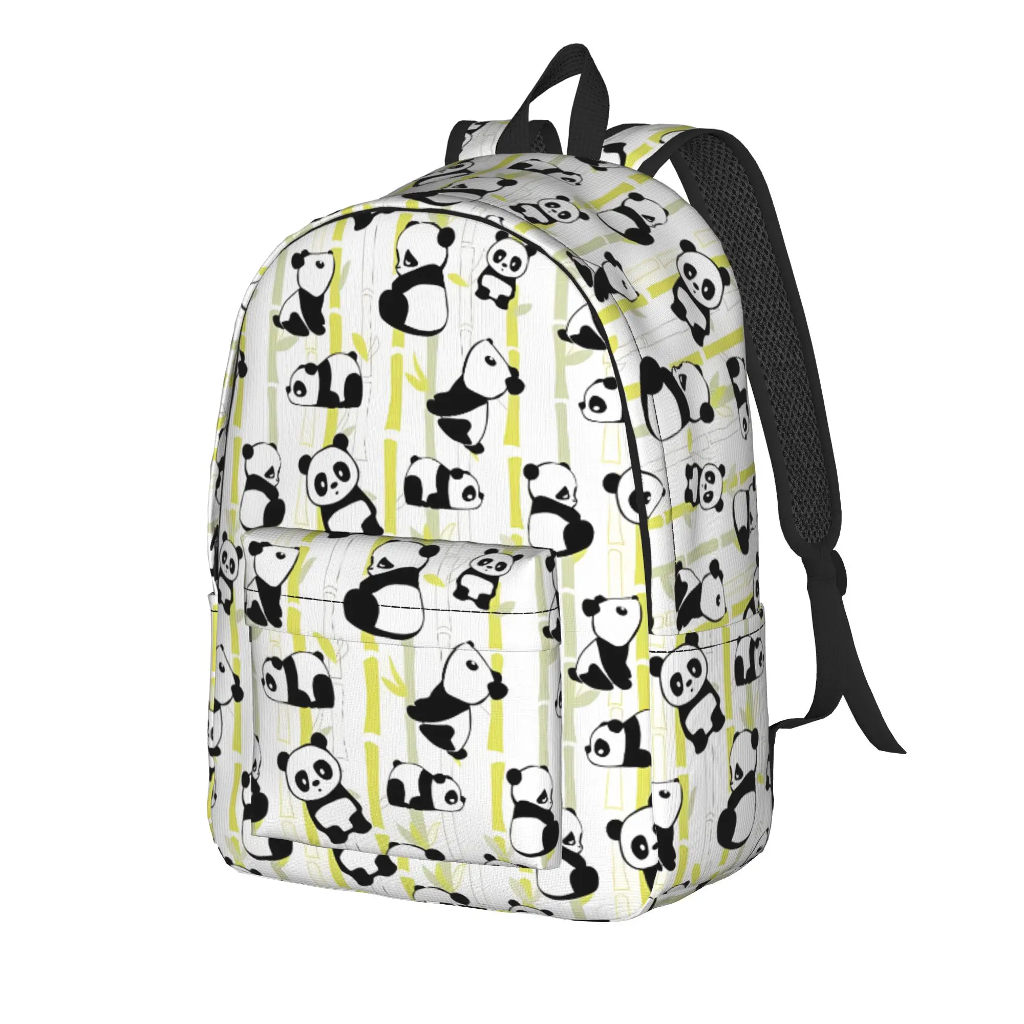 Panda And Bamboo Backpack  Aesthetic Backpacks Student Unisex Sport Durable High School Bags Design Rucksack
