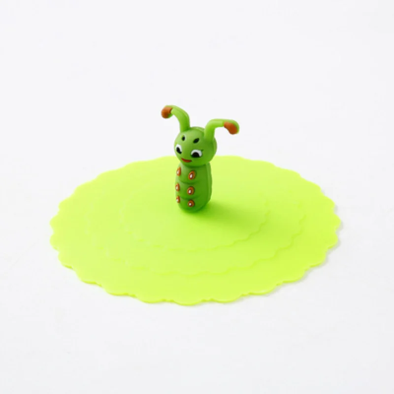 4 Colors 10cm Reusable Silicone Cup Cover Cute Seal Suction Cup Cover Dustproof Leakproof Tea Coffee Lids Cap Cup Accessories