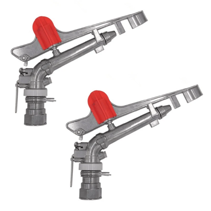 

2X 1.5 Inch Zinc Alloy Nozzle Irrigation Sprinkler Water System 360 Degrees Adjustable Rain Spray Field Sprinklers