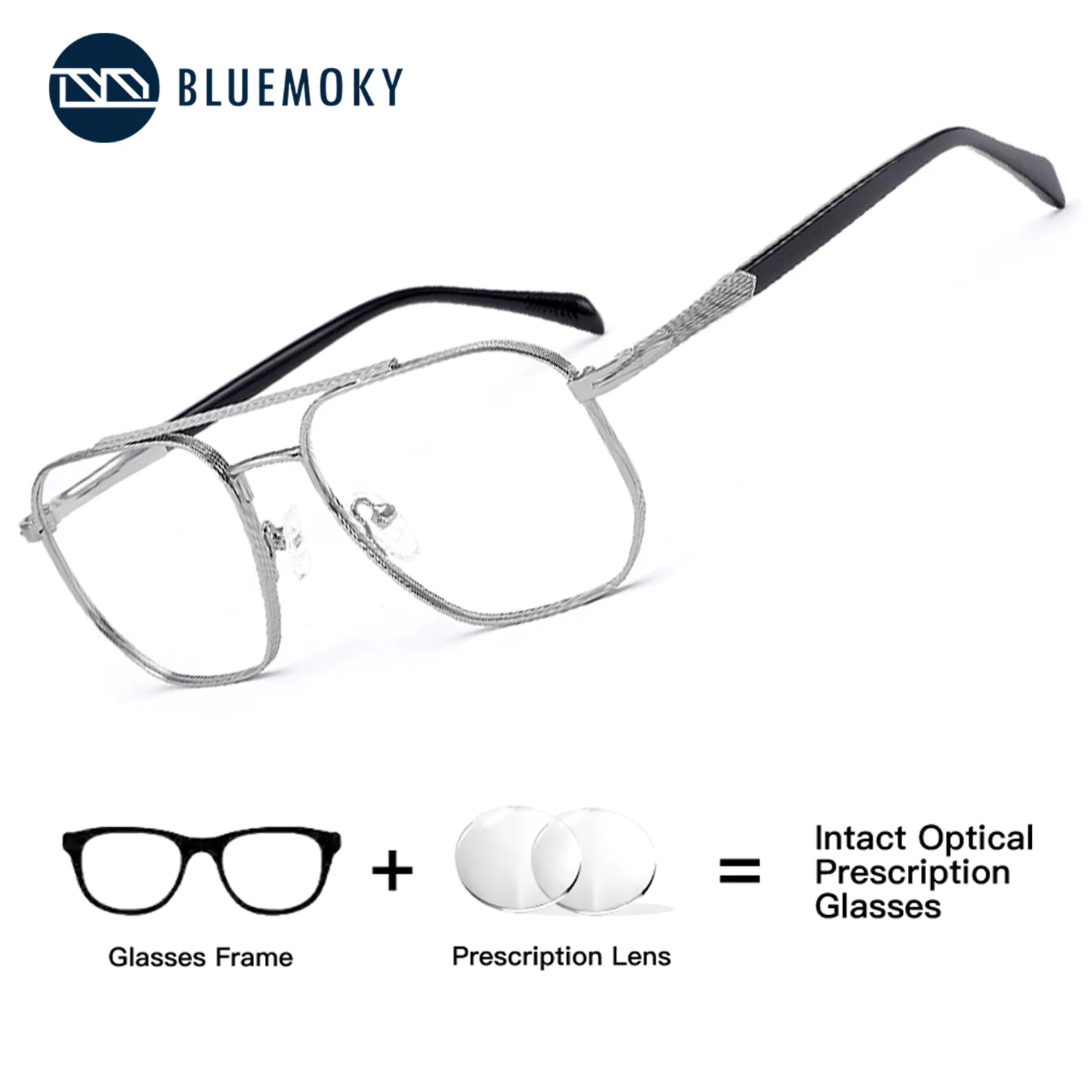 

BLUEMOKY Metal Prescription Eyewear for Man Pilot Optical Eyeglasses for Sight for Men Glasses Photochromic