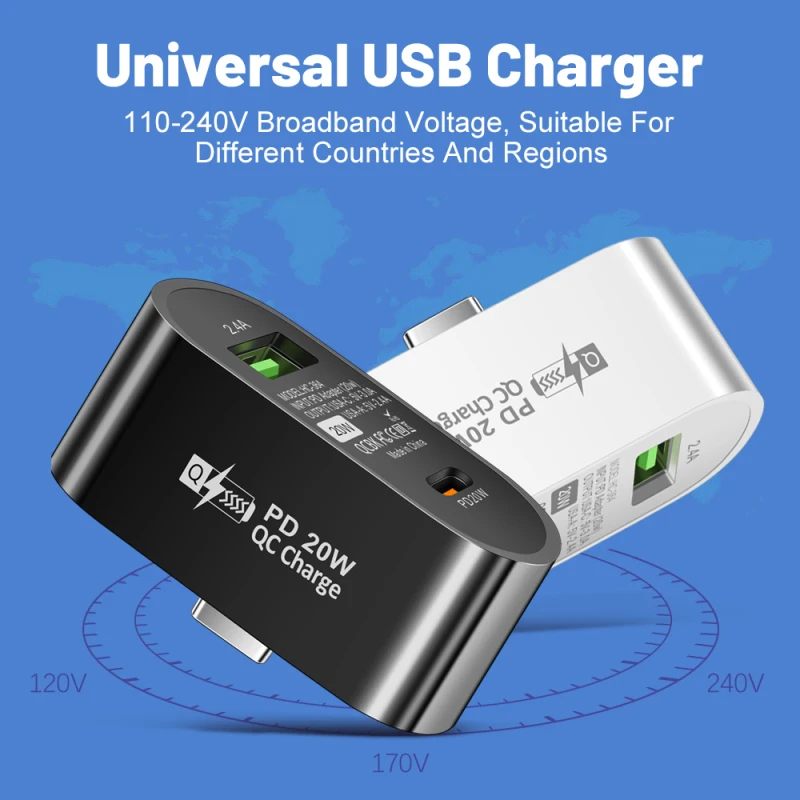 Usb C Charger Universal Plug And Play Fast Charging Type-c Hub Extender Smart Splitter Phone Accessories Car Type-c Port