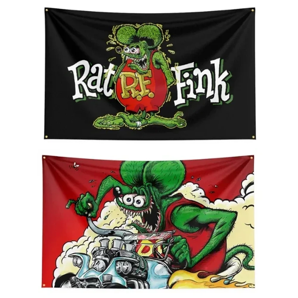 90x150cm 3X5fts Rat Fink Choppers Flag Flying Banner For Decor Indoor Outdoor