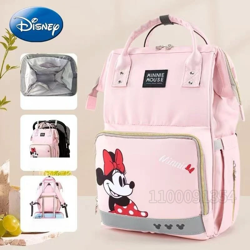 

Disney Original New Diaper Bag Backpack Cartoon Cute Baby Diaper Bag Backpack Multifunctional Baby Diaper Bag Large Capacity