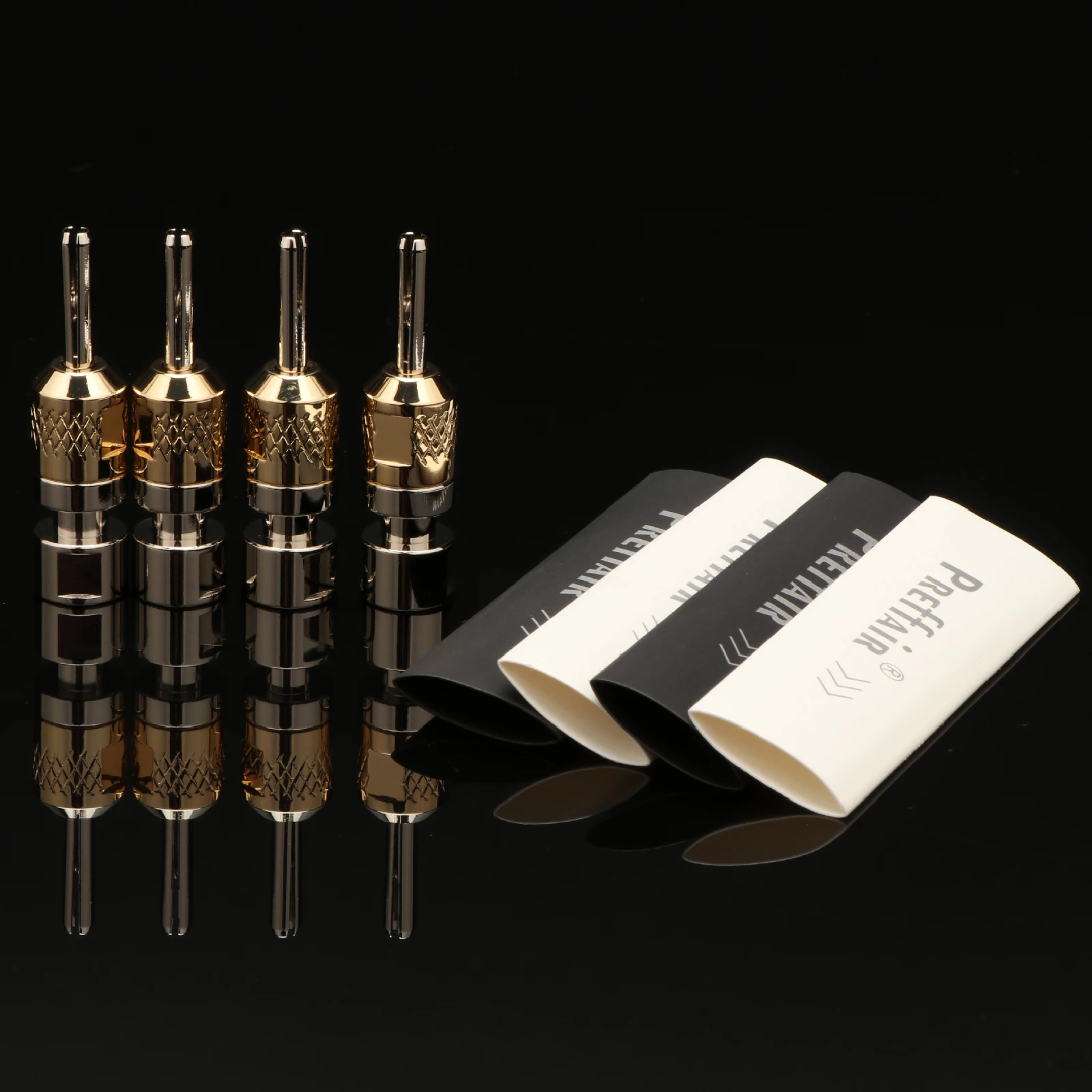 4Pcs Speaker Banana Plugs Terminals Connectors CAB Golden Speaker Cables Connector Plug Binding Post Female Socket Jack