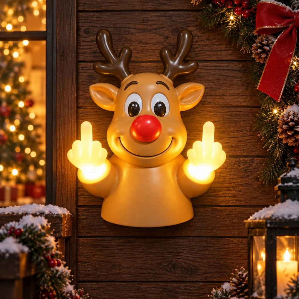 Middle Finger Light Funny Halloween LED Decor Wall & Table Display Flat Stable Base 7.9 × 4.7 × 3.5 in for Home Desk & Shelf