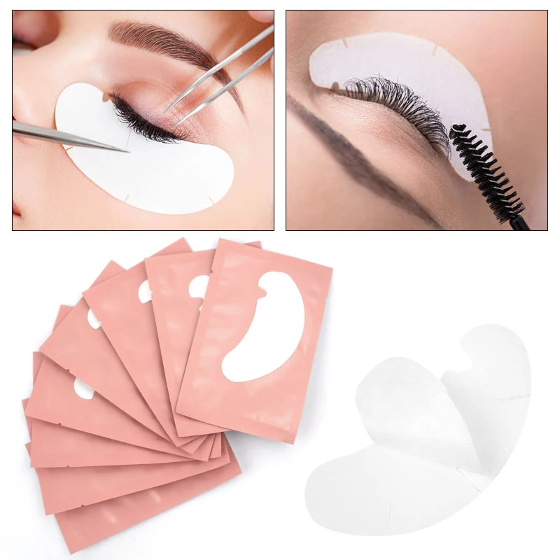 50Pairs Eyelash Extension Eye Patches Under Eyelash Pads for Building Hydrogel Paper Patches Stickers for False Eyelashes Makeup