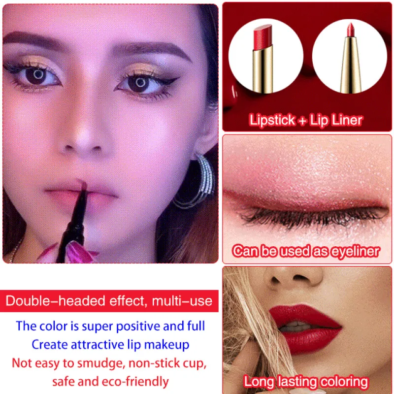 Red Lip Matte Lip Liner Hook Line Pencil for Women with Matte Lip Liners