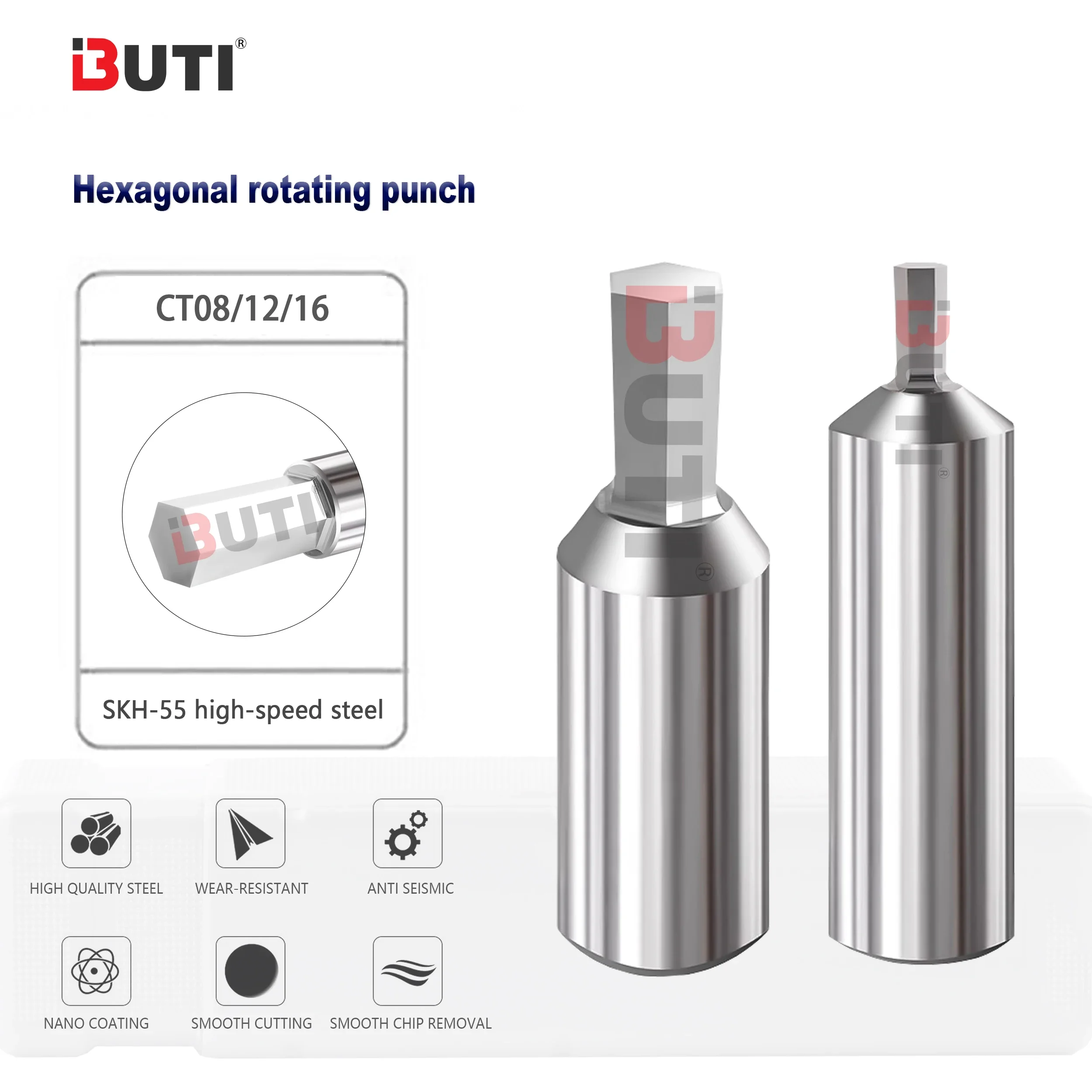 CT08-2.5 Internal Hexagonal Punch Rotating Punching Cutters CNC Lathe White Steel Punching Tools CT12-6.0 CT16-22 Cutting Tools