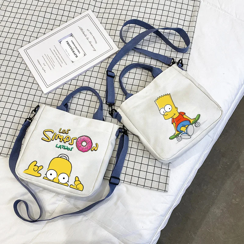 Funny Anime Ladies Simpson Nifan Cloth Bag Student Shoulder Bag Crossbody Bag Detachable Shoulder Strap Handbag Tote Bag Gift