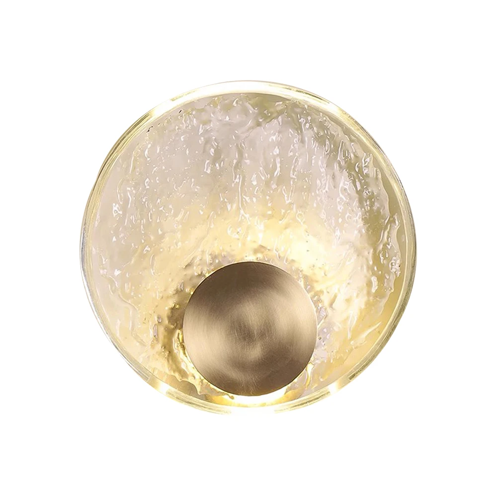Modern LED Crystals Wall Light Nordic Copper Minimalist Bedroom bedside Wall light living room background wall Round Wall lamp