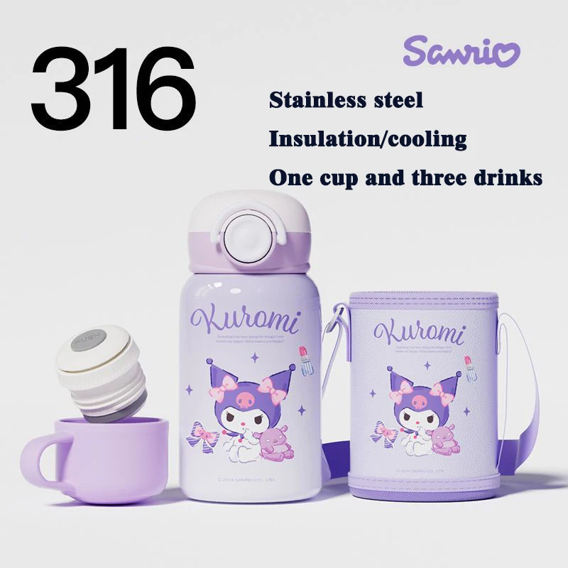 

Kawaii Kulomi Melody Yugui Dog Double Lid Thermometer High-Precision Steel Children's Student Cup