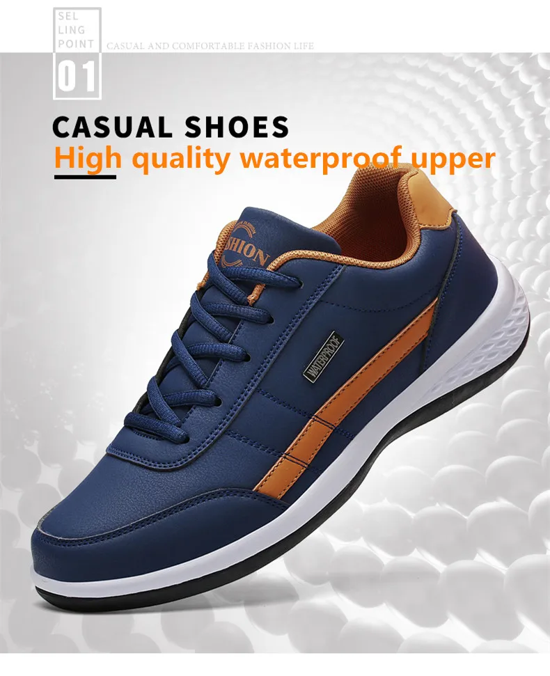 2023 New Fashion Men Sneakers for Men Casual Shoes Breathable Lace up Mens Casual Shoes Spring Leather Shoes Men chaussure homme