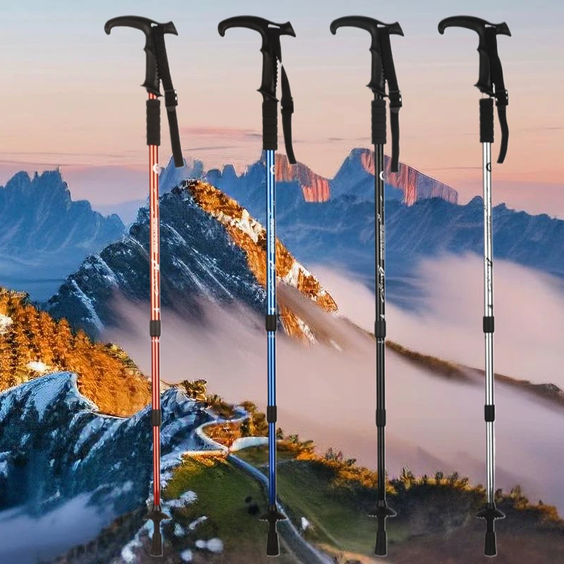 

Легкая телескопическая походная палка из алюминиевого сплава, регулируемая треккинговая палка для кемпинга, альпинизма, активного отдыха